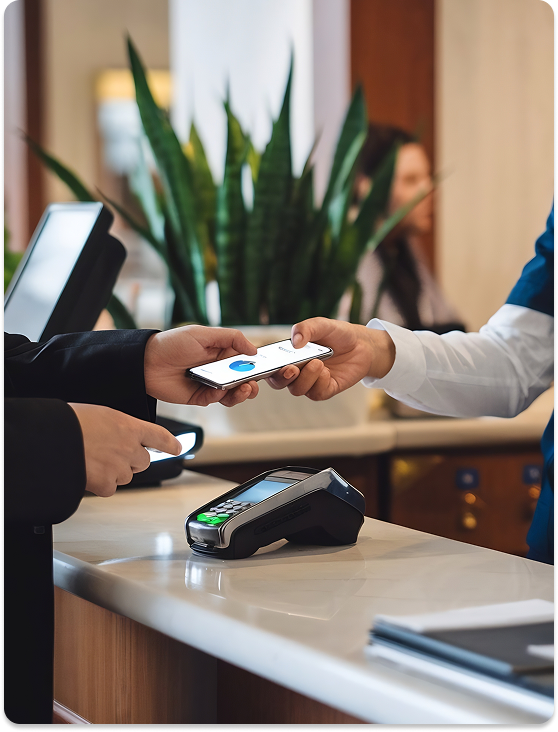 Modern banking interface showcasing digital payment solutions and financial technology