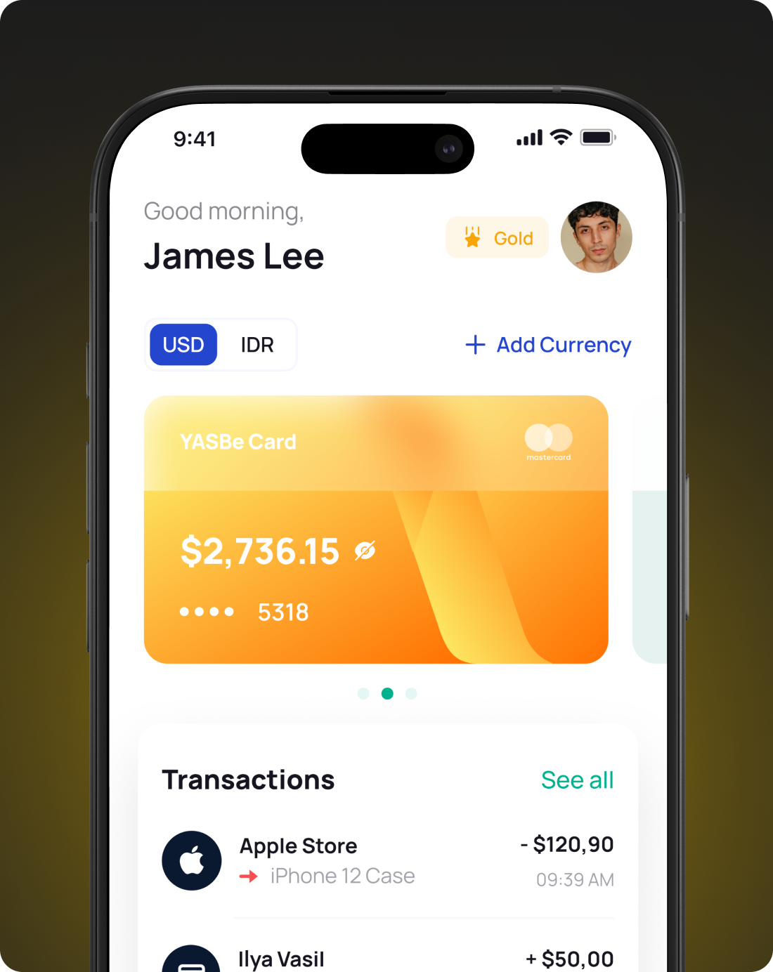 YASBe Corporate Card showcase